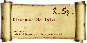 Klemencz Szilvia névjegykártya