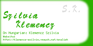 szilvia klemencz business card